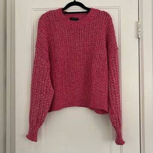 RAG & BONE CHUNKY KNIT PINK LONG SLEEVE SWEATER